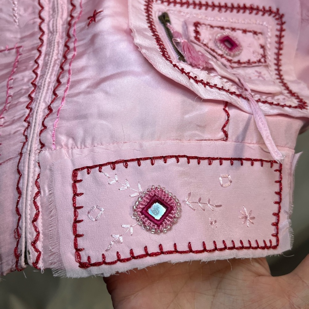 Vintage Silk Jacket Pink, Ebene by Patrick Assuline, Womens Size M, NWT - Picture 9 of 16